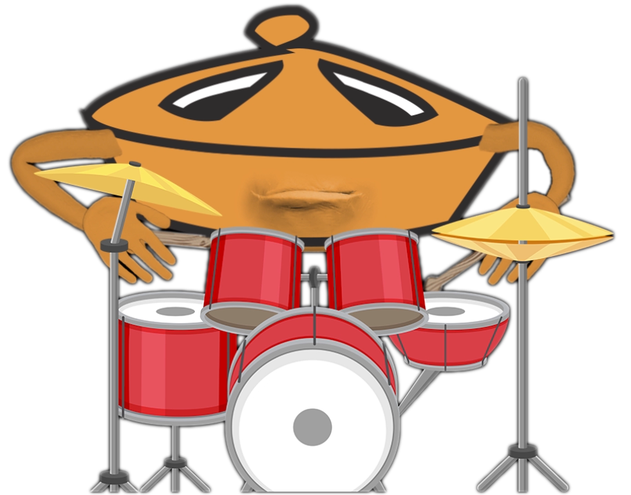 Cilas the Drummer - Animated Character from the Lemmons. A pots and pans rock and roll kitchen band.
