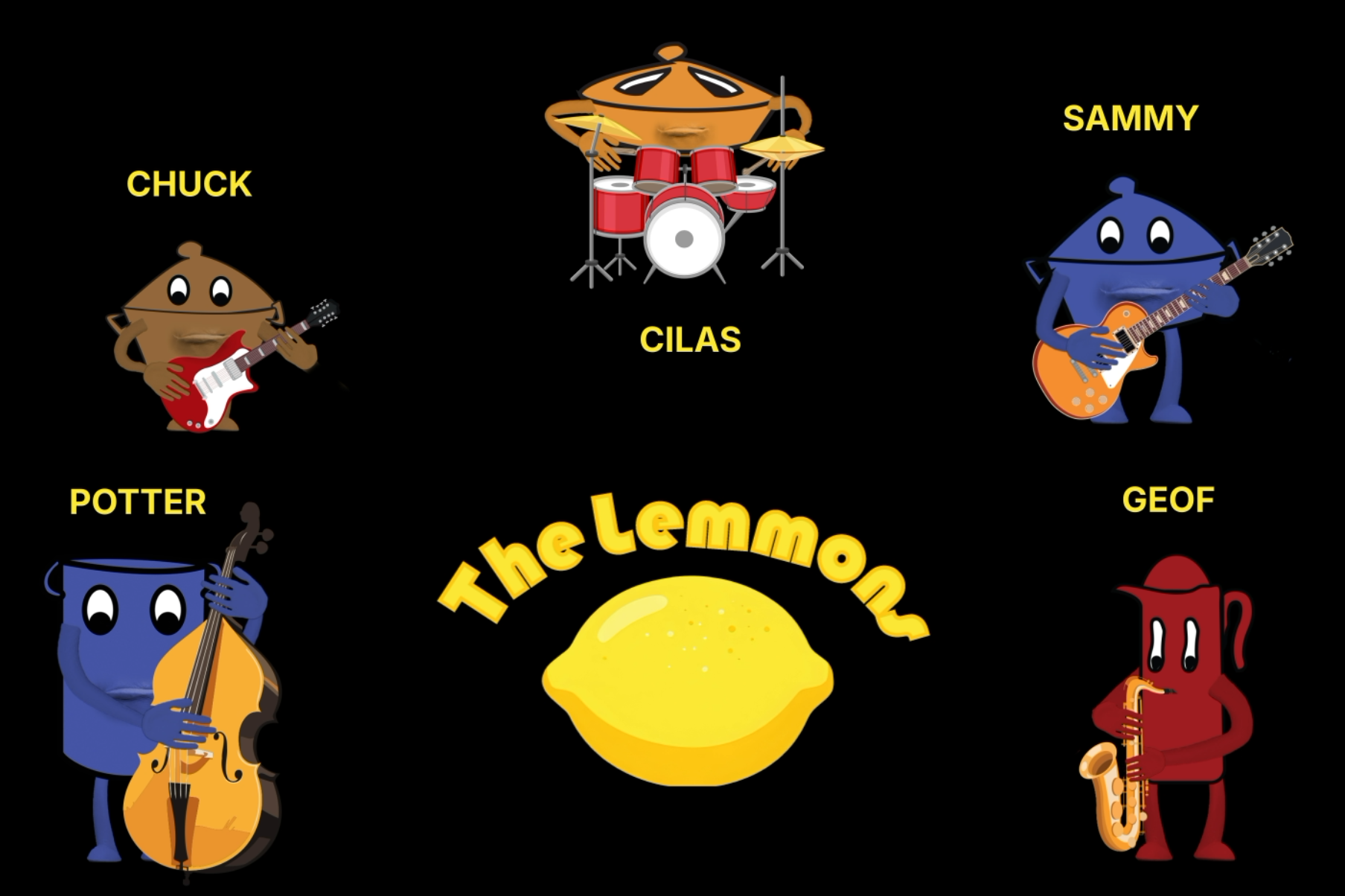 The Lemmons - a pots and pans animated character rock and roll band